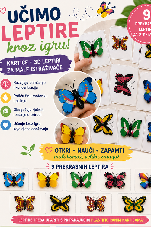 Leptiri – učenje boja kroz igru 🦋🌈